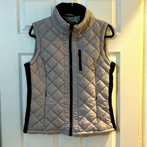 Andrew Marc silver/gray and black quilted vest